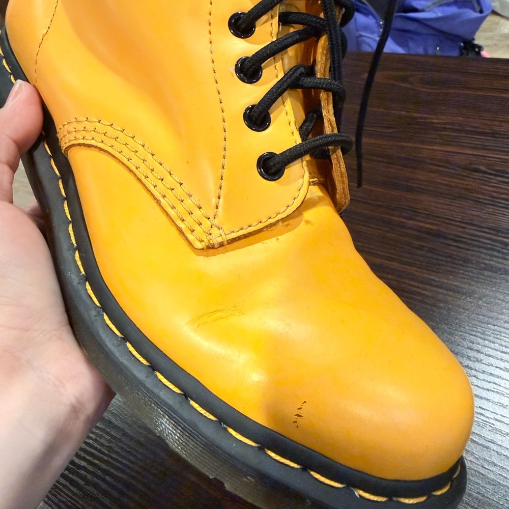 Dr. Martens 1460 Mustard Yellow Boots - Picture 4 of 16